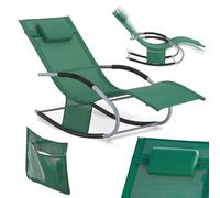 SoBuy Muebles de Jardin Mecedora Silla Tumbona de Exterior Reclinable y Ergonómica Resistente al Clima para Jardín, Terraza y Camping 150 kg de Carga OGS28-WD