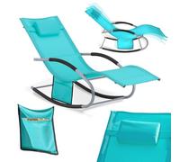 SoBuy Muebles de Jardin Mecedora Silla Tumbona de Exterior Reclinable y Ergonómica Resistente al Clima para Jardín, Terraza y Camping 150 kg de Carga OGS28-HB