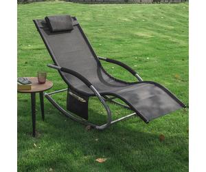 SoBuy OGS28 Lettino tumbona de jardín columpio con bolsa y columpio transpirable y aireado para jardines, patios, playas Rojo