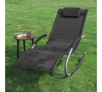 SoBuy Tumbona mecedora OGS28 – Hamaca relax transpirable con almohada y bolsillos, 150 kg, Turquesa