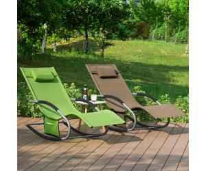 SoBuy OGS28x2 Juego de 2 tumbonas columpio con bolsa y almohada tumbona columpio para jardines y patios Azul