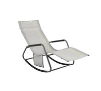 SoBuy OGS47 Tumbona con bolsa lateral, silla relax para jardines, patios, pliegues, balcones de hasta 120 kg de carga Gris claro