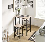 SoBuy OGT10 juego de mesa de bar, mesa de bistró de 3 piezas con 2 sillas, mesa de comedor, grupo de asientos Madera Oscura