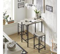SoBuy OGT10 juego de mesa de bar mesa de bistró de 3 piezas con 2 sillas mesa de comedor grupo de asientos Madera Oscura