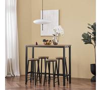 SoBuy OGT22-SCH, juego de 5 piezas que incluye una mesa alta con sillas. Ideal como mesa de bar, mesa de comedor, mesa alta, mesa para balcón, mesa de cocina o mesa de bistró. Incluye 4 taburetes de b