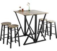 SoBuy OGT24-N, juego de mesa de comedor de 5 piezas. Incluye mesa de comedor con 4 sillas, mesa plegable, conjunto de comedor para sala de estar, cocina, mesa de cocina, mesa de madera plegable con di