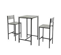 SoBuy OGT27-HG Mesa Alta de Bar + 2 Taburetes Juego de Barra Set de Mesa y taburetes ES
