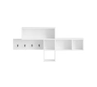 SoBuy Perchero de Pared 5 Compartimentos 4 Ganchos MDF Blanco 105cm White