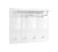 SoBuy Perchero de Pared con 1 Barra Estante para Entrada con 4 Ganchos FHK36-W ES