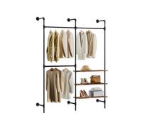 SoBuy perchero de pared con 3 barras y estantes MDF, 168x46x220cm entrada