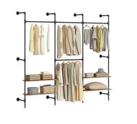 SoBuy Perchero de Pared con 4 Barras y 4 Estantes MDF 120kg, 265x48x220cm