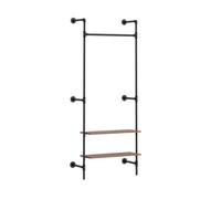 SoBuy KLS20-SCH Perchero de Pared con 2 Estantes MDF, Perchero Burro Ahorra Espacio 45 kg de Capacidad, Colgador de Ropa para Dormitorio y Entrada, 91,5x48x220cm, Industrial Negro Negro