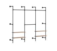 Sobuy perchero de pared modular kls19-sch | negro | 265x48x220 cm | hierro y madera sintética (melamina) 220 cm