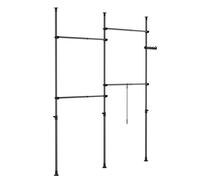 SoBuy Perchero de Piso Negro Metal Resistente 92x17x15cm Black