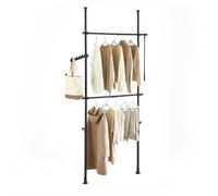 SoBuy Perchero de Piso Negro Metal Resistente 93x17x11cm Black