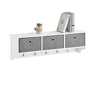 SoBuy Perchero pared con 5 ganchos 100x20x31cm para recibidor