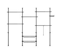 Sobuy perchero telescópico resistente - armario abierto ajustable con barras y estantes, perchero para dormitorio, negro, kls04-ii-sch 226 cm