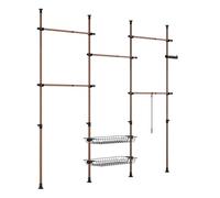 Sobuy | percheros burro en veta de madera | armario abierto | perchero telescópico | 331.8x37.0x295.0 cm | capacidad de carga 65 kg | kls04-ii-br 75 cm