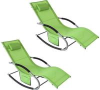SoBuy Sada de 2 sillas de jardín. Sillón de jardín verde con flecos. Diseño moderno. Modelo OGS28-GRx2