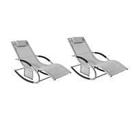 SoBuy Set 2 Tumbonas de Jardín Exterior con Cojín, 150×63×87cm hasta 150 kg