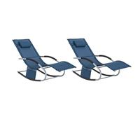 SoBuy Set 2 Tumbonas de Jardín Exterior con Cojín, 150×63×87cm hasta 150 kg