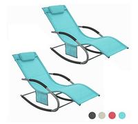SoBuy Set 2 Tumbonas de Jardín Exterior con Cojín, 150×63×87cm hasta 150 kg
