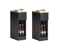 SoBuy Set de 2 Mesas Auxiliares Mesita de Noche con 1 Cajón Mesa para Salón Comedor FBT111x2 ES