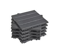 Sobuy Set de 35 Piezas Suelo para Terraza Exterior, Suelo Composite Exterior Antideslizante Impermeable Suelo Terraza Jardin Piscina Gris 30.5x30.5x2 cm SDA15-HG