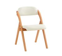 SoBuy Silla de Comedor de Madera con Asiento Acolchado, 47,5 × 59 × 77 cm | Silla plegable de comedor con funda de asiento extraíble, silla plegable de madera para salón, comedor y despacho, FST92-W
