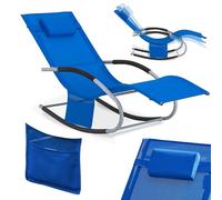 SoBuy Silla de Playa con Cojín 150×63×87cm, Carga máx. 150kg, Jardín