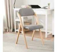 SoBuy, silla plegable de madera con acolchado, silla de jardín ergonómica plegable de haya, funda lavable, resistente hasta 120 kg, ideal para balcón o cocina (modelo FST92-N)