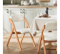 SoBuy, silla plegable de madera con acolchado, silla de jardín ergonómica plegable de haya, funda lavable, resistente hasta 120 kg, ideal para balcón o cocina (modelo FST92-W)