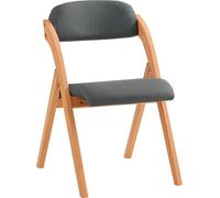 SoBuy, silla plegable de madera con acolchado, silla de jardín ergonómica plegable de haya, funda lavable, resistente hasta 120 kg, ideal para balcón o cocina (modelo FST92-SG)