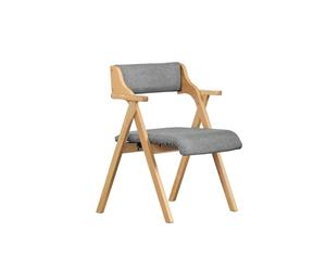 SoBuy Silla Plegable de Madera con Cojín Silla de Comedor y Cocina Plegable y Montada, Silla de Madera con Respaldo Acolchado para Hogar, Cocina, Oficina, Jardín o Terraza, Color Gris FST98-HG