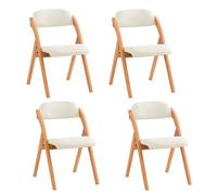 SoBuy Silla plegable de madera con tapizado, 4 unidades, ergonómica y compacta para cocina y comedor plegable y FST92-Wx4