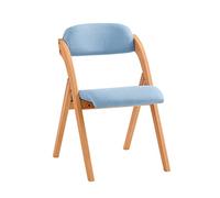SoBuy Silla Plegable de Madera Confortable - Silla Plegable Interior con Asiento Acolchado, Silla Comedor de Madera Plegable para salón y Cocina, Azul 47,5 x 59 x 77 cm FST92-BL