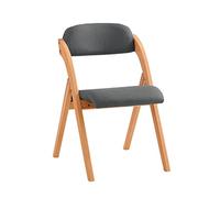 SoBuy Silla Plegable de Madera Confortable - Silla Plegable Interior con Asiento Acolchado, Silla Comedor de Madera Plegable para salón y Cocina, Gris 47,5 x 59 x 77 cm FST92-SG