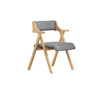 SoBuy Silla Plegable de Madera Maciza con Cojín Acolchado, Color Gris Claro para Cocina y Jardín Light gray