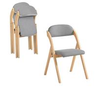SoBuy Silla Plegable de Madera Pack de 2, Acolchada & montada, 47,5x77x59cm
