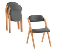 SoBuy Silla Plegable de Madera Pack de 2, Acolchada & montada, 47,5x77x59cm