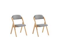 SoBuy Silla Plegable de Madera Pack de 2, Acolchada & montada, 47,5x77x59cm | Silla Plegable Interior ergonómica & plegable, funda extraíble & lavable, carga 120 kg, cocina & comedor & balcón, FST92-Nx2