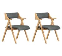 SoBuy Silla Plegable de Madera y Tela Gris Oscuro, Diseño Moderno, para Comedor y Sala de Estar Asiento respaldo FST98-SGX2