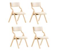 SoBuy Sillas Comedor Pack 4 Silla Plegable de Madera Silla de Cocina Silla Práctica y Compacta, Ideal para Espacios Pequeños Silla de Comedor Plegable Beige FST40-Wx4