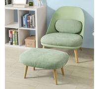 SoBuy: Sillón reclinable con reposapiés y cojín lumbar, sillón de televisión, color verde claro, modelo FST63-GR