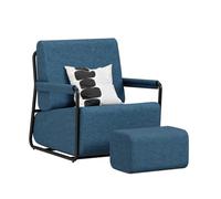 SoBuy Sillón Relax con reposapiés, Espuma 30D y Confort ergonómico 67x74x78 | Sillón con taburete, tejido de franela suave y estructura estable para salón, dormitorio y espacios pequeños, blu, FST99-B