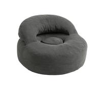 SoBuy Sillón Relax Individual de Pana Gris Oscuro con Reposapiés | 110×125×65 cm Gray Large