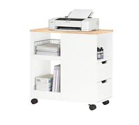 SoBuy Soporte Impresora con Ruedas y cajones, 30x60x60cm Oficina