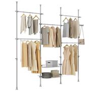 SoBuy Telescopica Perchero Burro Ropa resistente, dormitorio | Armario abierto ajustable con barras, perchero para dormitorio y vestidor KLS04-II-HG