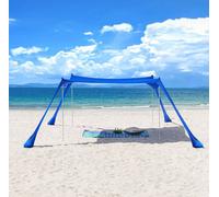 SoBuy, toldo de playa de Elasthan, parasol para playa, tienda de playa portátil con varillas de aluminio, protección solar, color azul oscuro, modelo OZT02-DB