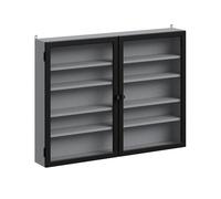 SoBuy Vitrina de Pared con Puertas de Cristal y Estantes Ajustables, Mueble Exhibidor Armario de pared con FSB113-DG